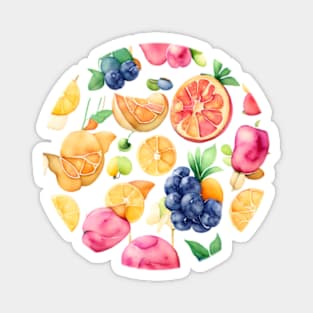 Healthy Fruits in Watercolor Magnet