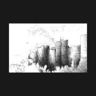 Castle ink sketch - vintage inspired fine art and designs T-Shirt