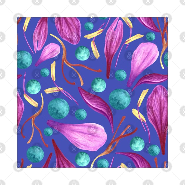 Vivid Saffron Petals - Velvet, Turquoise Green and Blue by paintingbetweenbooks