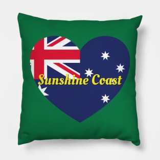 Sunshine Coast QLD Australia Australian Flag Heart Pillow