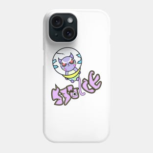 space cat angry purple kitten Phone Case