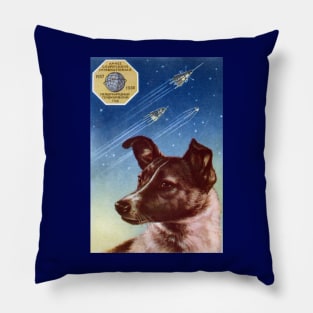 1958 Laika, First Dog in Space Pillow