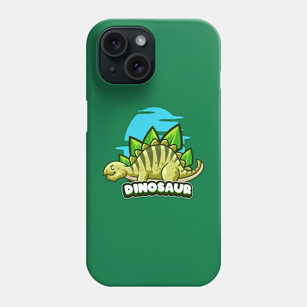 Cute Stegosaur Phone Case by Harrisaputra