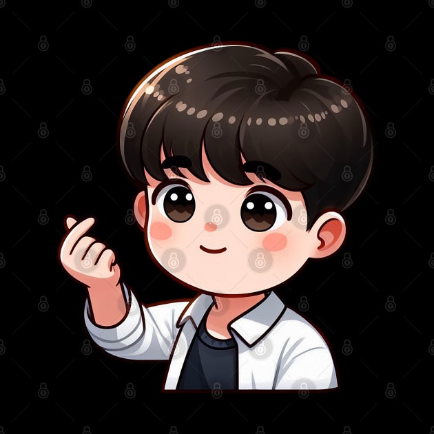 Cool Guy Korean Finger Hearts Kpop by Plushism