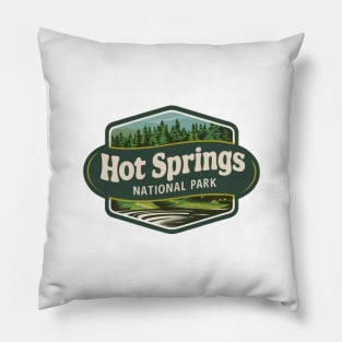 Retro Vintage Hot Springs National Park Pillow