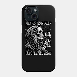 Birthday Womens Wine Drinking Skeleton Phone Case