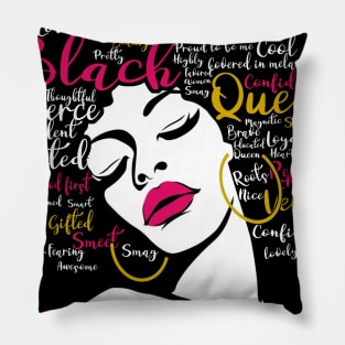 Aries Queen Funny Birthday Gift for Black Women Girl Pillow