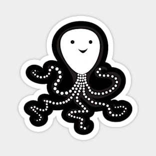 Gothic Skeletal Happy Octopus Magnet