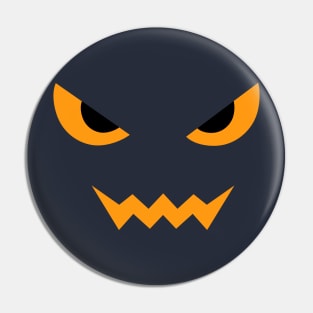 Pumpkin Evil Face Pin