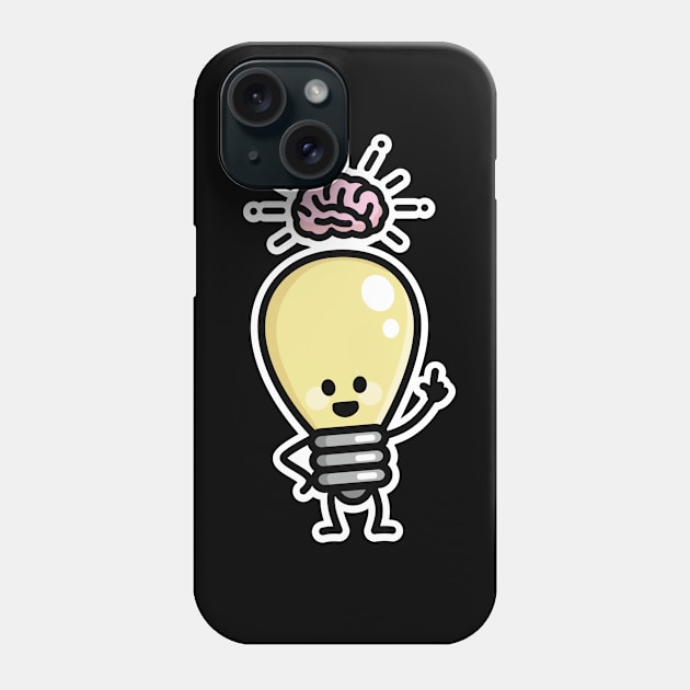 Light bulb idea brains creative genius funny creativity nerd Phone Case by LaundryFactory