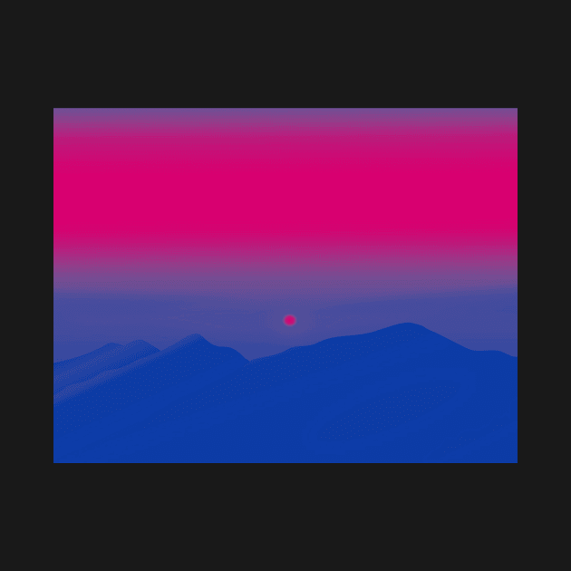 Bi Pride Sunlit Sky over Mountain Range by VernenInk