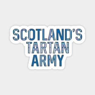 Scotland's Tartan Army, Scottish Saltire Flag Tartan, Scottish Football Slogan Design Magnet