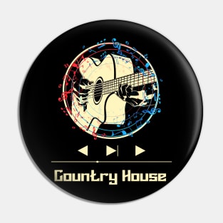 Country House on Guitar Pin