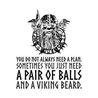 Beard And Balls Masculine Norse Viking God Odin Mythology T-Shirt