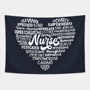 Heart Nurse Word Cloud Tapestry