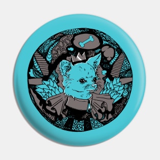 Blue Grey Circle of the Chihuahua Pin