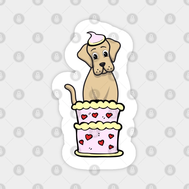 Big dog Jumping out of a cake Magnet by Pet Station