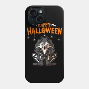 Pomeranian Dog Halloween Skull Phone Case