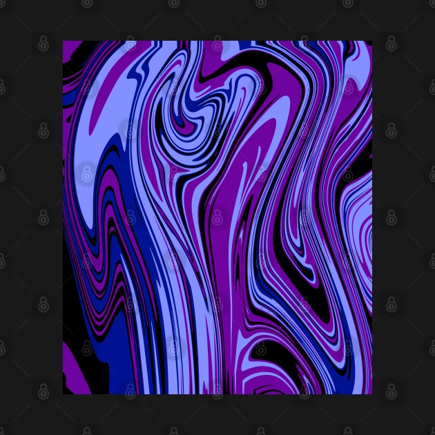 Abstract Purple, Dark Blue, and Black Paint Pour Swirls Design, made by EndlessEmporium by EndlessEmporium