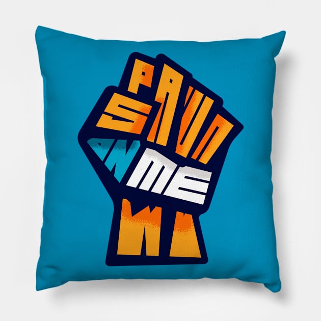 Spawn On Me Black Power Fist (Retro GSW Edition) Pillow by Spawn On Me Podcast