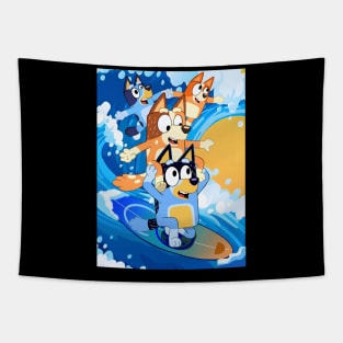 Ahola Heeler Family Surf Up Tapestry