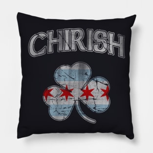 Chirish Chicago Flag Shamrock Pillow