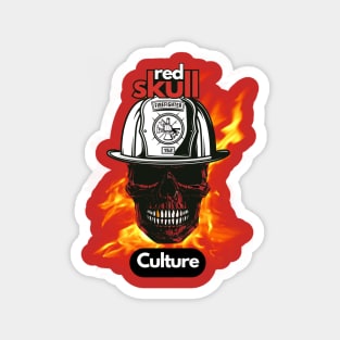 Red Skull Culture, Festival t-shirt, Unisex t-shirt, tees, men's t-shirt, women's t-shirt, summer t-shirt, skull t-shirts, firefighter t-shirts Magnet