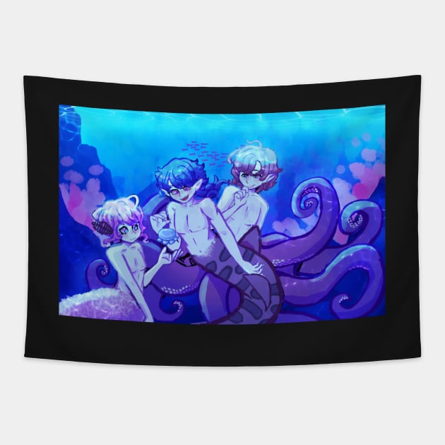 merm fling posse (dice) Tapestry by voluorem