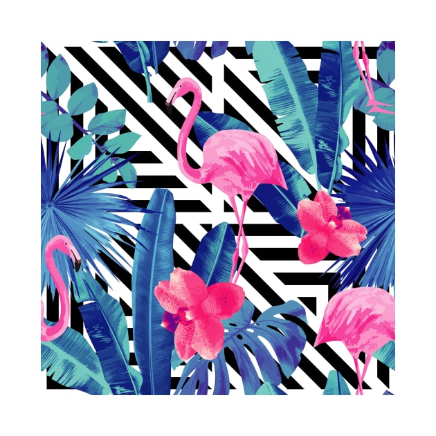 Tropical Flamingo Print Pattern by NewburyBoutique