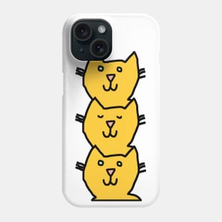 Minimal Yellow Cat Stack Phone Case