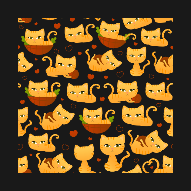 Cute red cat in different poses by Lozovytska