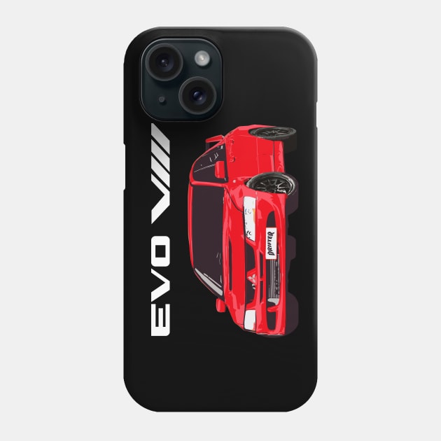 Mitsubishi EVO 8 Rally Red Phone Case by cowtown_cowboy