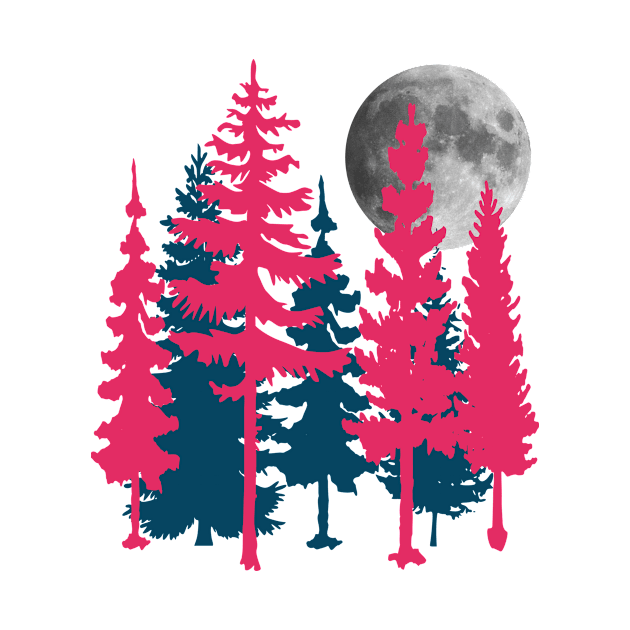 Incredible Full Moon Between Trees Novelty Fashion by PallKris