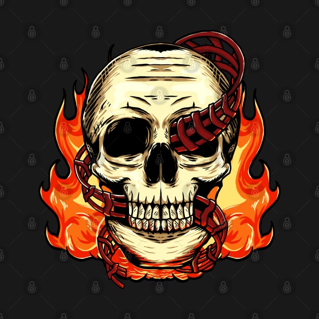 Flaming Skull Coaster by Sean Evans