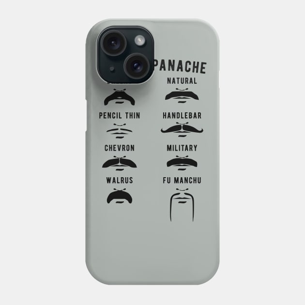 Moustache Chart "'Stache Panache" Moustache Wearers, Hipster, Barber Movember Gift Phone Case by SeaLAD