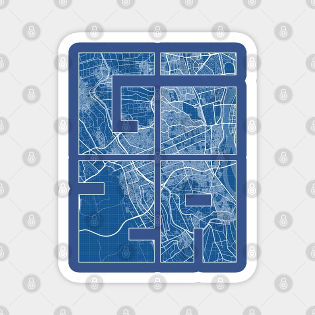 Giza, Egypt City Map Typography - Blueprint Magnet by deMAP Studio