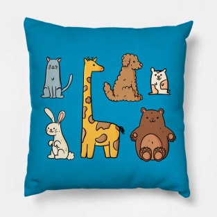 Animal flat Cute Illustration Pillow