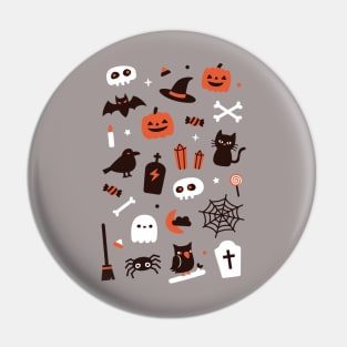 Cute Halloween Witch and Candy Pattern Pin