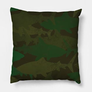 shark vintage camouflage Pillow