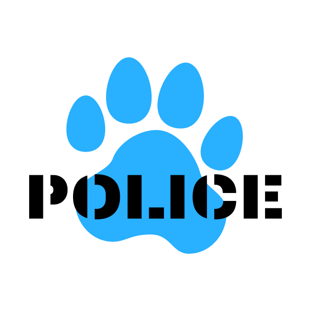 Police and dog paw print design in black and blue by BlueLightDesign