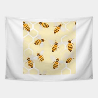 Honeycomb and Bee Pattern 12 Tapestry