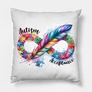 Puzzle Feather Autism Awareness Gift for Birthday, Mother's Day, Thanksgiving, Christmas Pillow