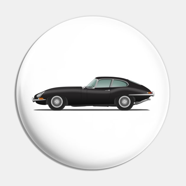 Jaguar E Type Fixed Head Coupe Black Pin by SteveHClark