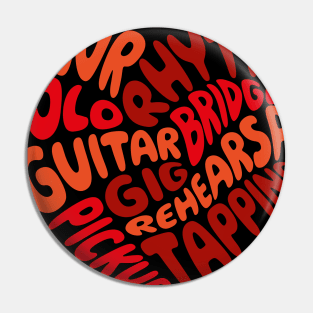 I love playing the guitar. Red heart. Pin