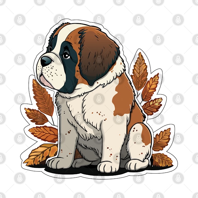 St Bernard Sticker by SquishyKitkat