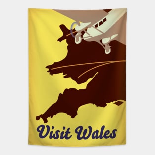 Vintage Wales Vacation poster. Tapestry