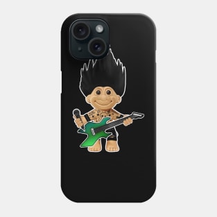 Punk rock troll with black hair Iroquois with guitar and microphone Phone Case