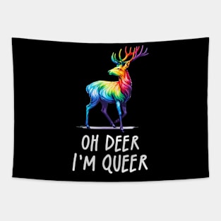 Oh Deer I'm Queer Pride LGBT Tapestry