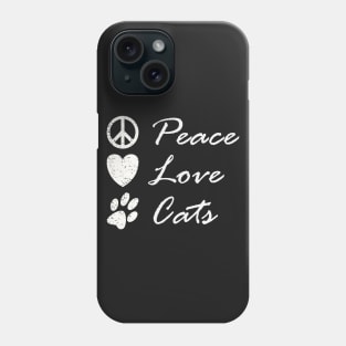 Peace Love Cats Cute Funny Hippy Graphic Phone Case