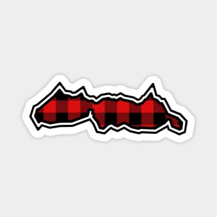 Malcolm Island Silhouette in Red and Black Plaid - Simple Pattern - Malcolm Island Magnet